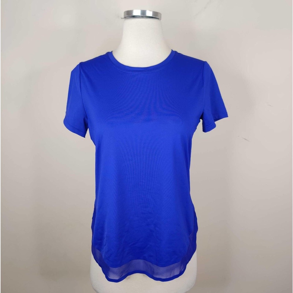 Athleta Cadence Tee Short Sleeve Blue Stretchy